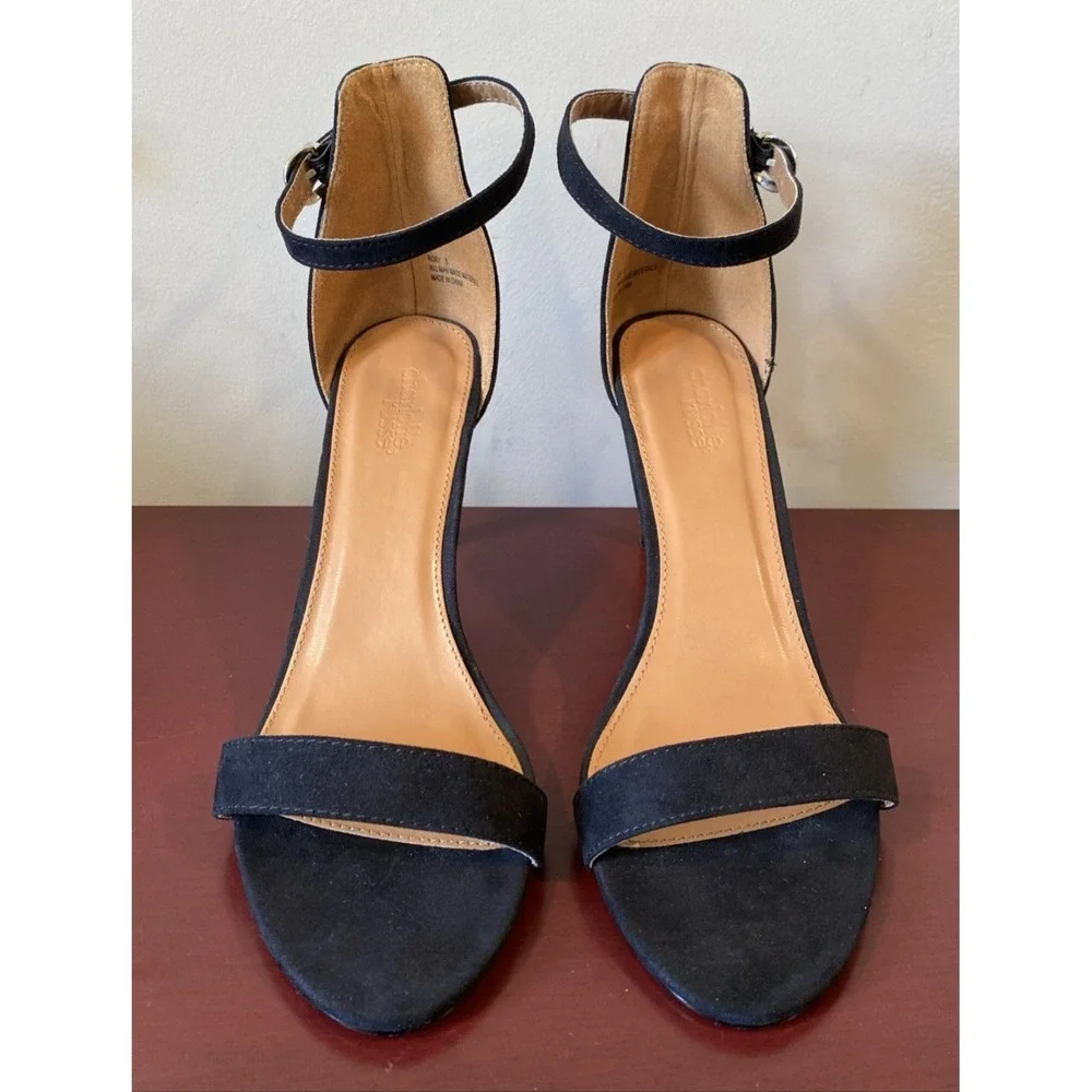 Charlotte Russe Rory Women's Size 7 Black High Heel Open Toe Ankle Strap Sandals